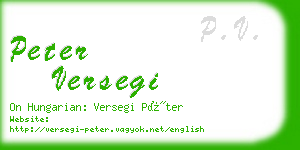 peter versegi business card